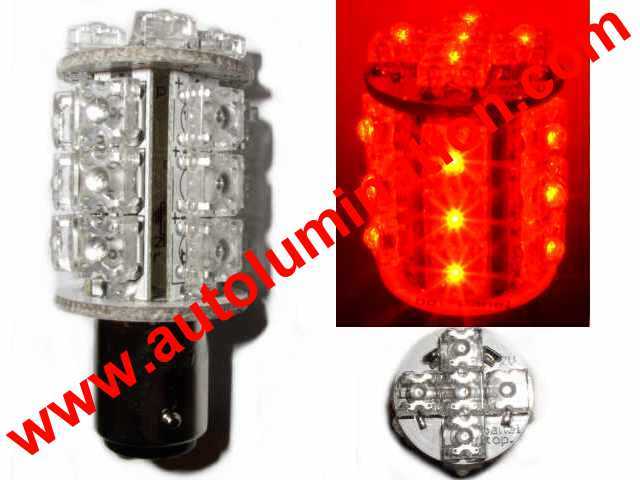 2x1 24LED Motorcycle Round Reflector Tail Lamp Bulbs Brake Turn Signal Light S80