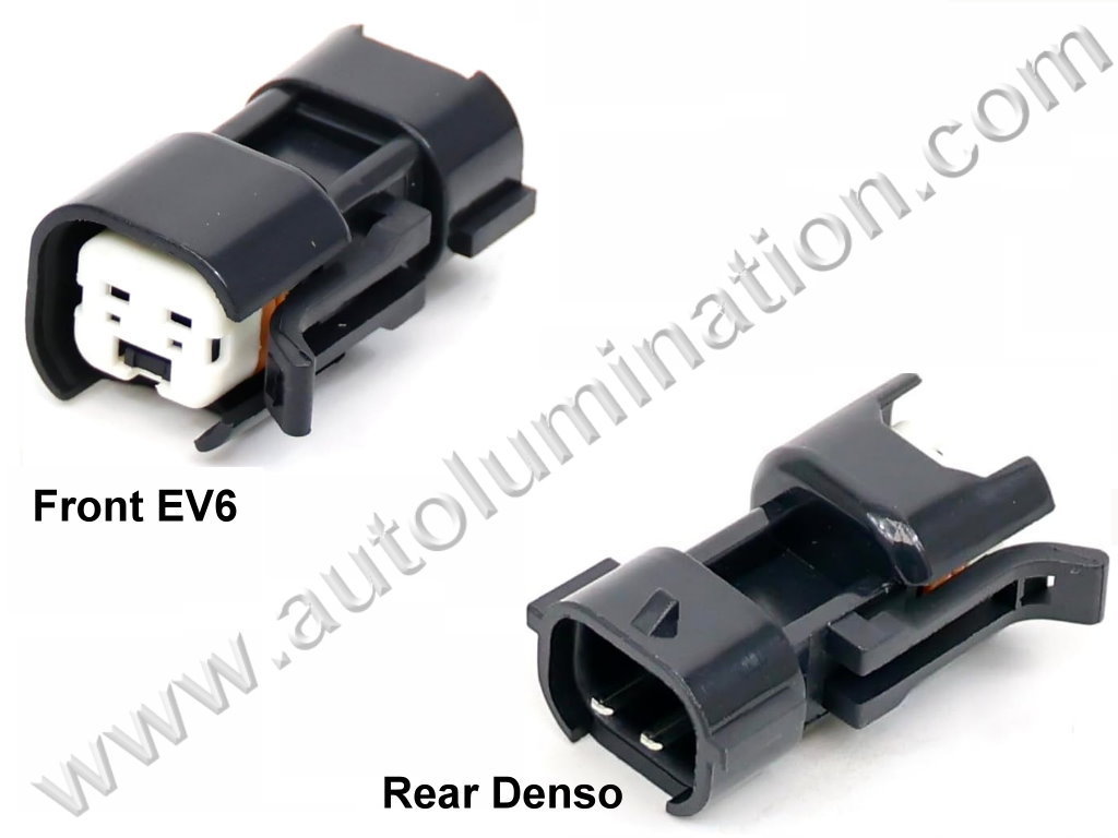 Pigtail Connector 2 Pin,,,,Delphi, Sumitomo,,,,,USCAR EV6 EV14 to Denso Fuel Injector Adapter,,,,USCAR EV6 EV14 to Denso Fuel Injector Adapter,Dodge, GM, Ford