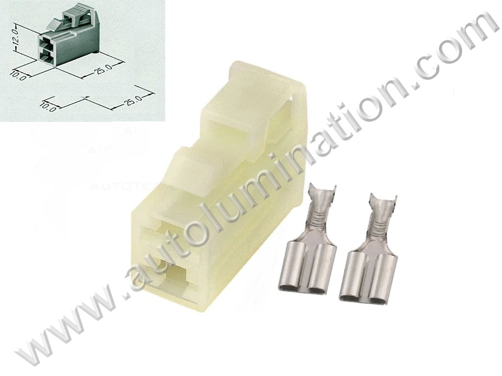 Pigtail Connector 2 Pin,,,,Sumitomo,,A13A2,CE2086,34304-SK7-003, 34304-SH3-A01, A13A2, 6070-2911, 6070-2081,Side Marker,City Light,,,Side Marker,Honda, Acura