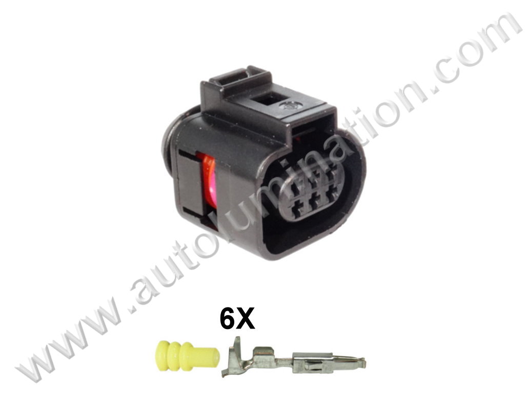 Connector Kit,,,,,,E15B6,,F6-006,6 Pin Connector,Throttle Body,Temperature Sensor,Horn,Foglamp,Porche, VW, Audi,,Throttle Body,Temperature Sensor,Horn,Foglamp,Porche, VW, Audi