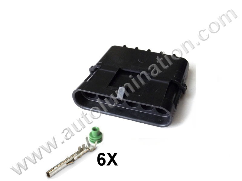 Connector Kit,Weatherpack Female 6 Pin,PT2162, PT642,,Aptiv, Delphi,Weatherpack,,,F6-018,6 Pin Connector,,,,,GM, GMC,,,,,,GM, GMC