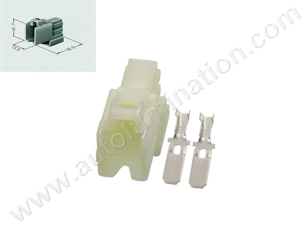 Pigtail Connector 2 Pin,,,,Sumitomo,,A13A2 Male,CE2086,34304-SK7-003, 34304-SH3-A01, A13A2, 6070-2911, 6070-2081,Side Marker,City Light,,,Side Marker,Honda, Acura