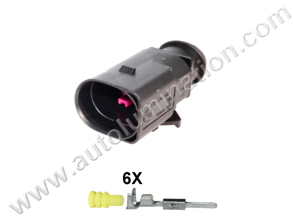 Connector Kit,,,,,,E15B6 Male,,M6-006,6 Pin Connector,Throttle Body,Temperature Sensor,Horn,Foglamp,Porche, VW, Audi,,Throttle Body,Temperature Sensor,Horn,Foglamp,Porche, VW, Audi