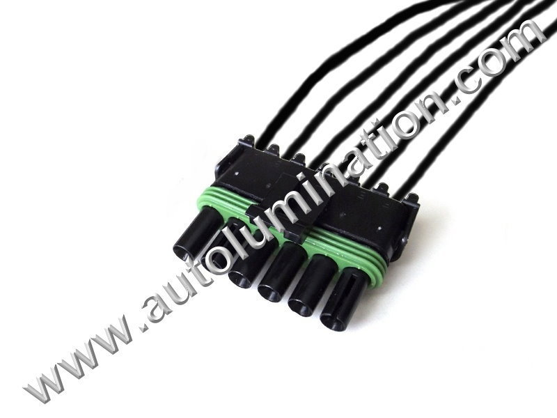 Pigtail Connector with Wires,Weatherpack Male 6 Pin,PT725,,Aptiv, Delphi,Weatherpack,,,M6-018,6 Pin Connector,,,,,GM, GMC,,,,,,GM, GMC