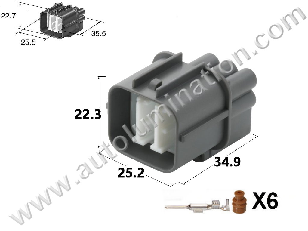 Connector Kit,,,,Sumitomo,,F14C6 Male,,M6-024,6 Pin Connector,O2 Oxygen Sensor,Window Lifter,,,Honda, Acura,CKK7063-2.0-11,O2 Oxygen Sensor,Window Lifter,,,Honda, Acura