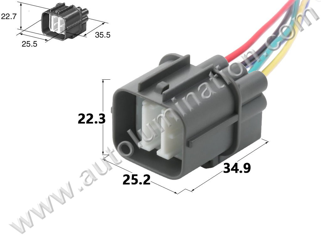 Pigtail Connector with Wires,,,,Sumitomo,,F14C6 Male,,M6-024,6 Pin Connector,O2 Oxygen Sensor,Window Lifter,,,Honda, Acura,CKK7063-2.0-11,O2 Oxygen Sensor,Window Lifter,,,Honda, Acura