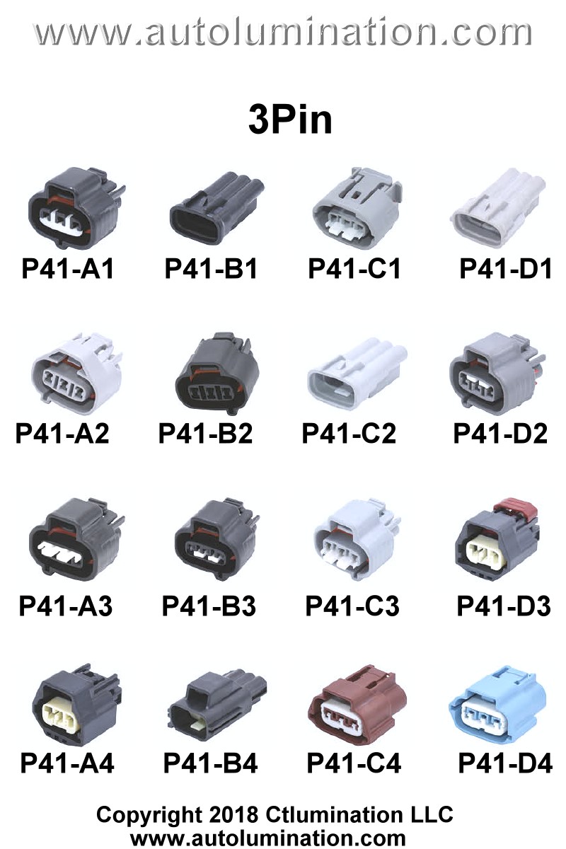 Connector Kit Automotive 3 Pin Position Cavity