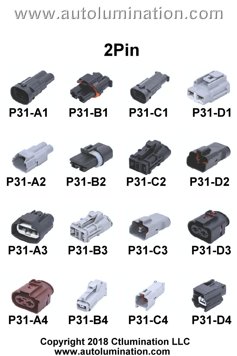 Connector Kit Automotive 2 Pin Position Cavity