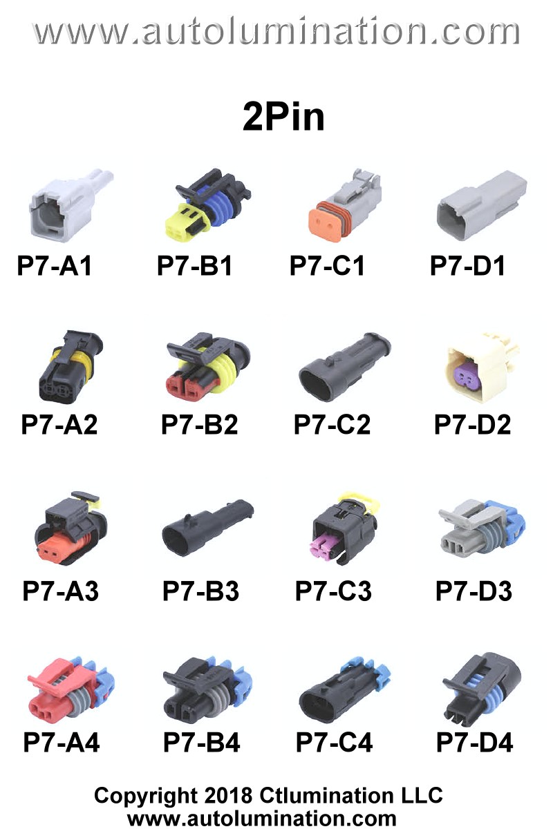 Connector Kit Automotive 2 Pin Position Cavity