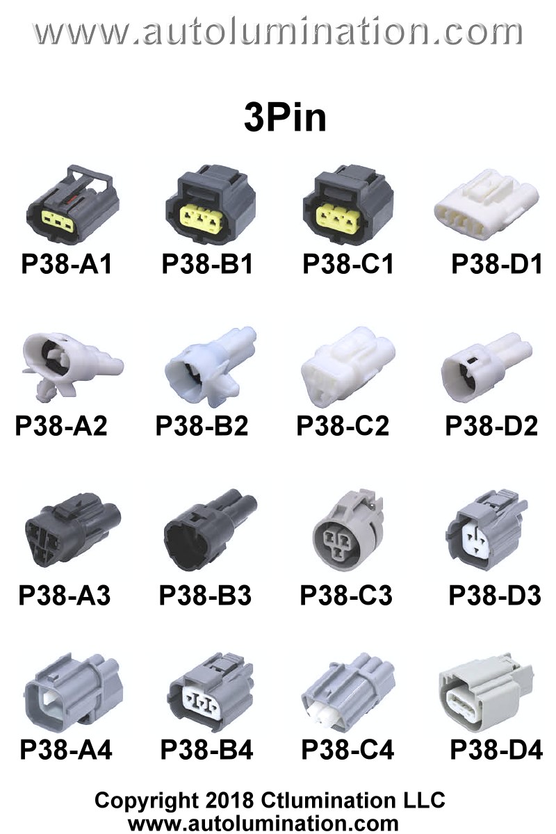 Connector Kit Automotive 3 Pin Position Cavity